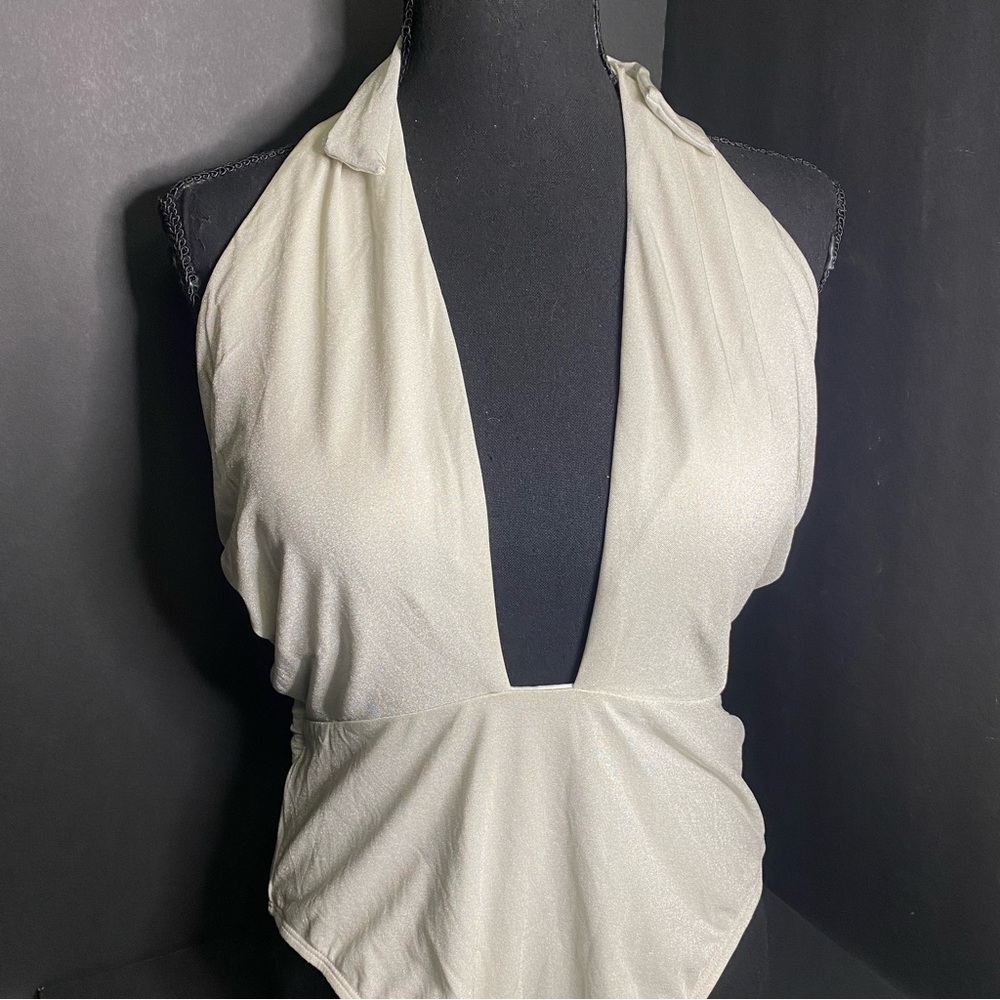 Swimsuit Chic Silver Halter One-Piece